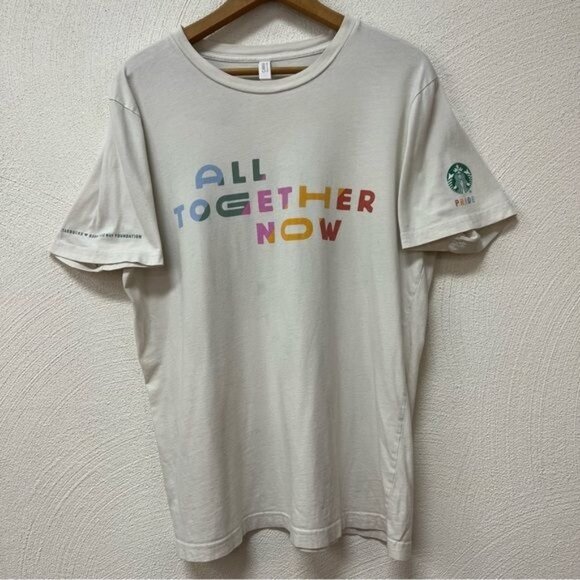 Starbucks Lady Gaga Pride T-shirt Born This Way Sz L - Picture 1 of 7